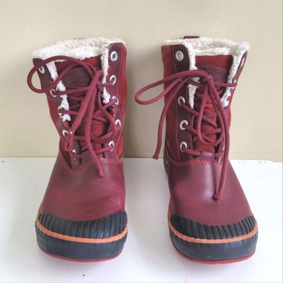 Keen Fleece Lined Ankle Boots Red Women's 6 - Picture 1 of 7